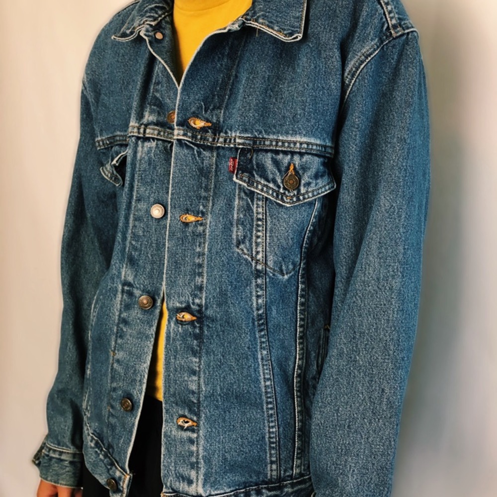 VINTAGE 80s levis denim trucker jacket size large - Picture 1 of 3